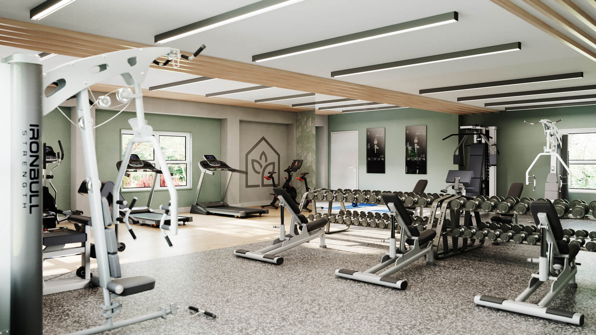 Interior 3D Rendering of a Gym