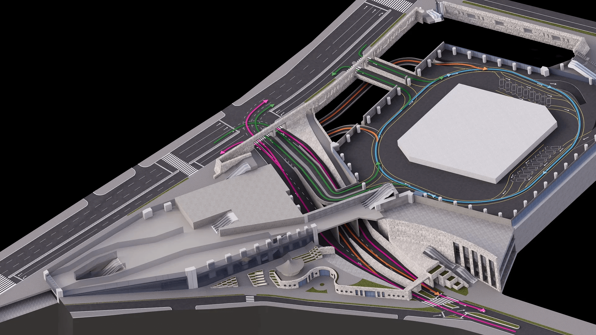 Infrastructure Cutaway 3D Rendering