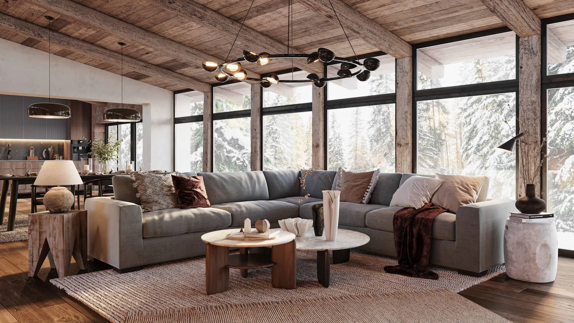 Interior design render — decor change option