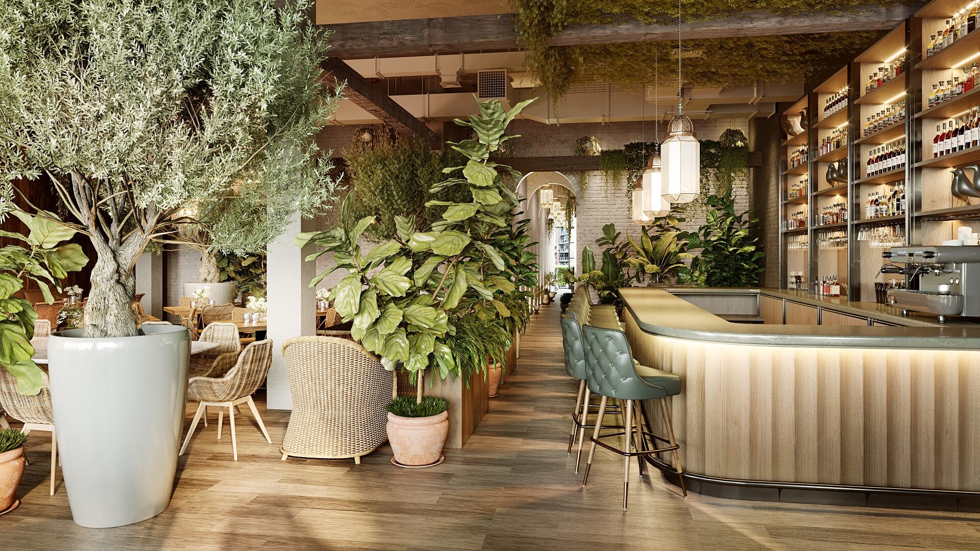 Hospitality Design 3D Rendering: a Luxury Restaurant