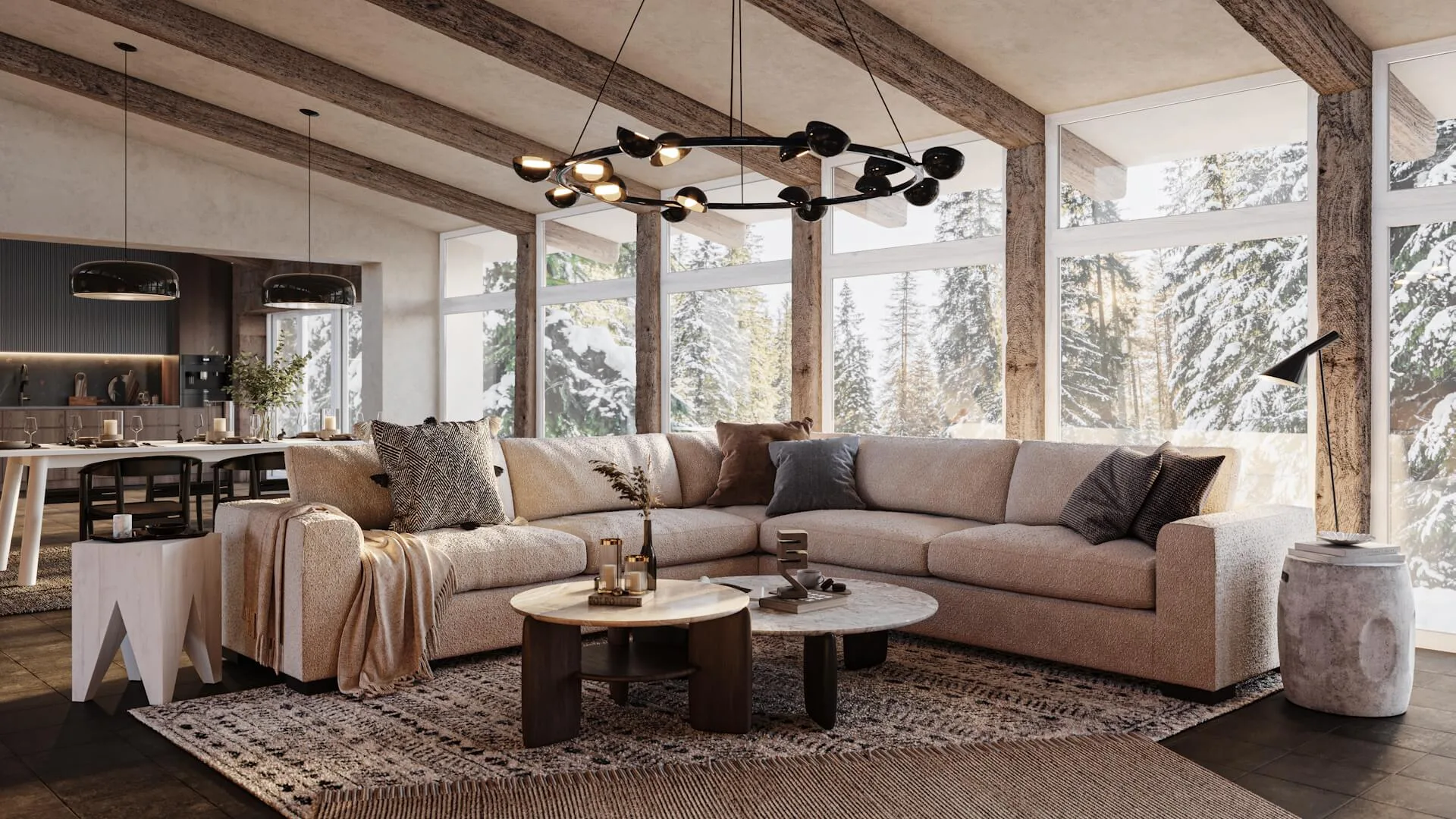 Interior rendering — up to 4 finishes changed