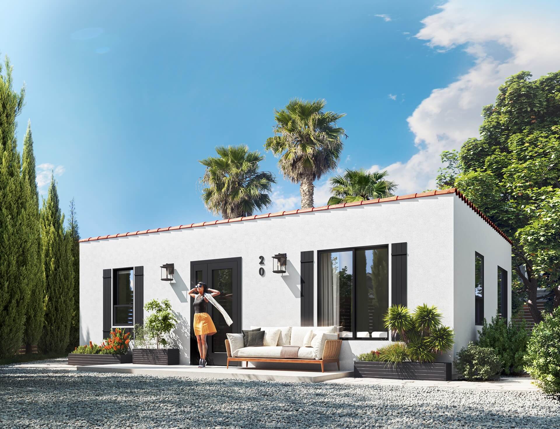 3D Visualization for Projects in California: Spanish-style Bungalow