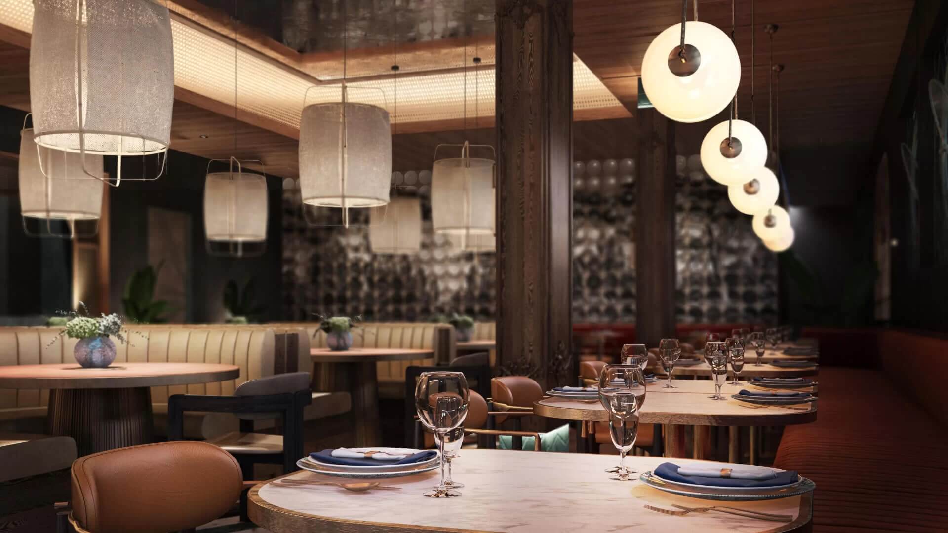 Interior 3D Rendering of Clay Restaurant