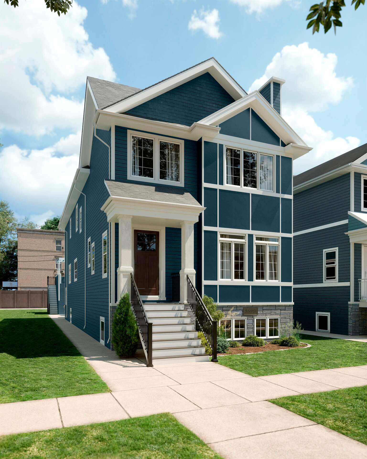 Two-Story Single-Family House 3D Visualization