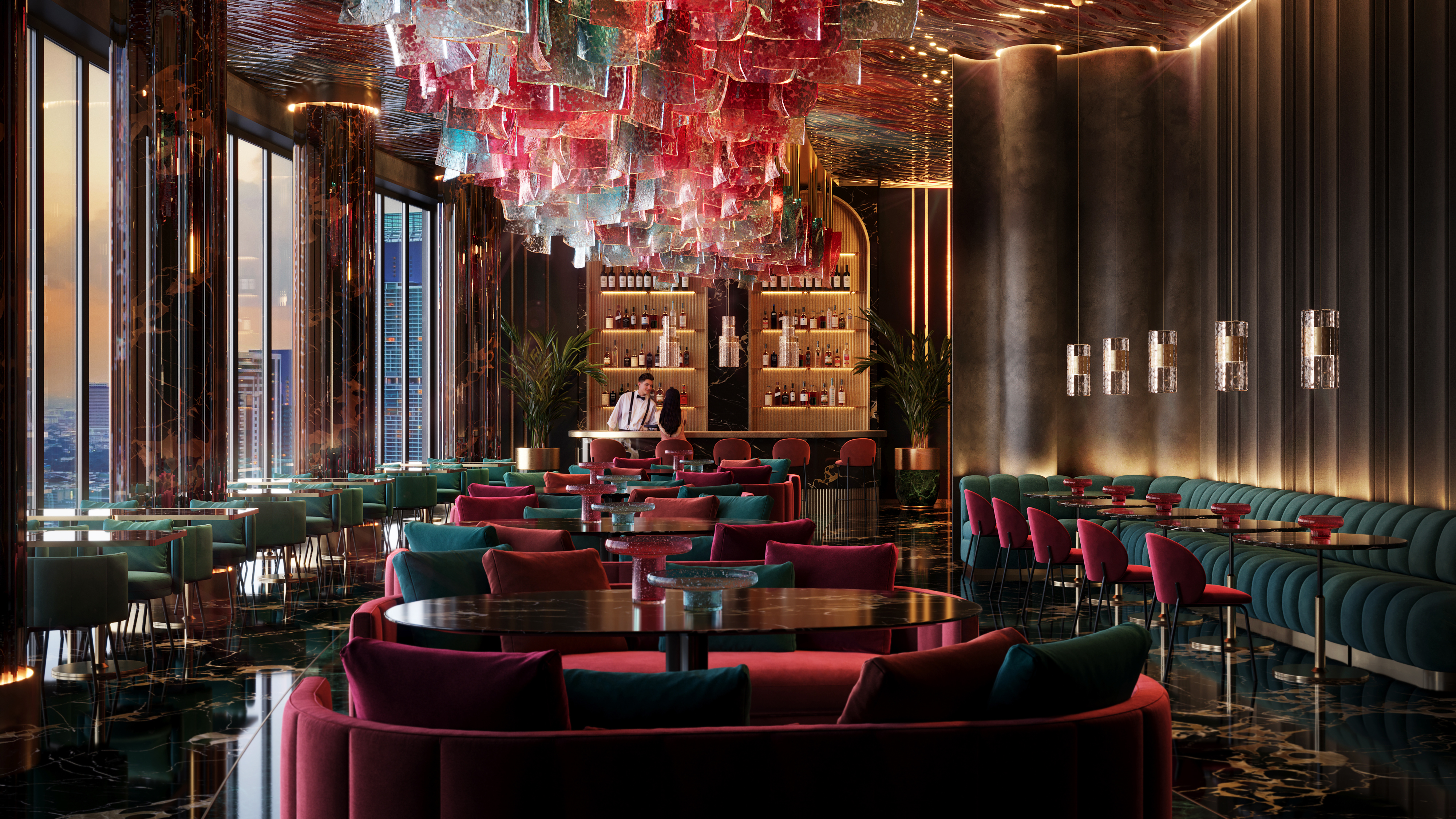 3D Visualization of a Classy Restaurant