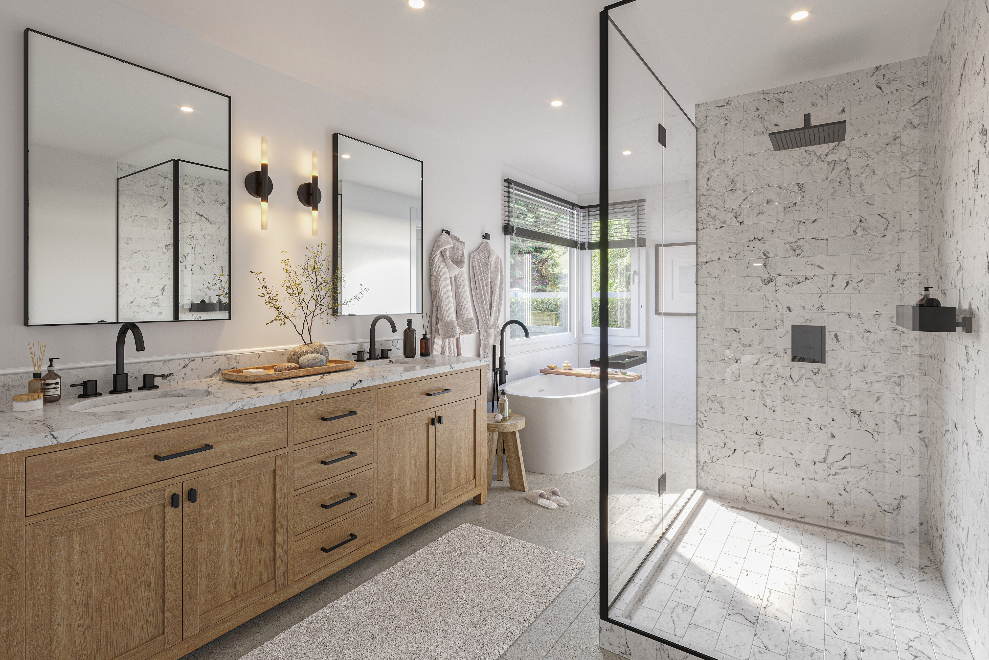 3D Rendering of an Elegant Bathroom