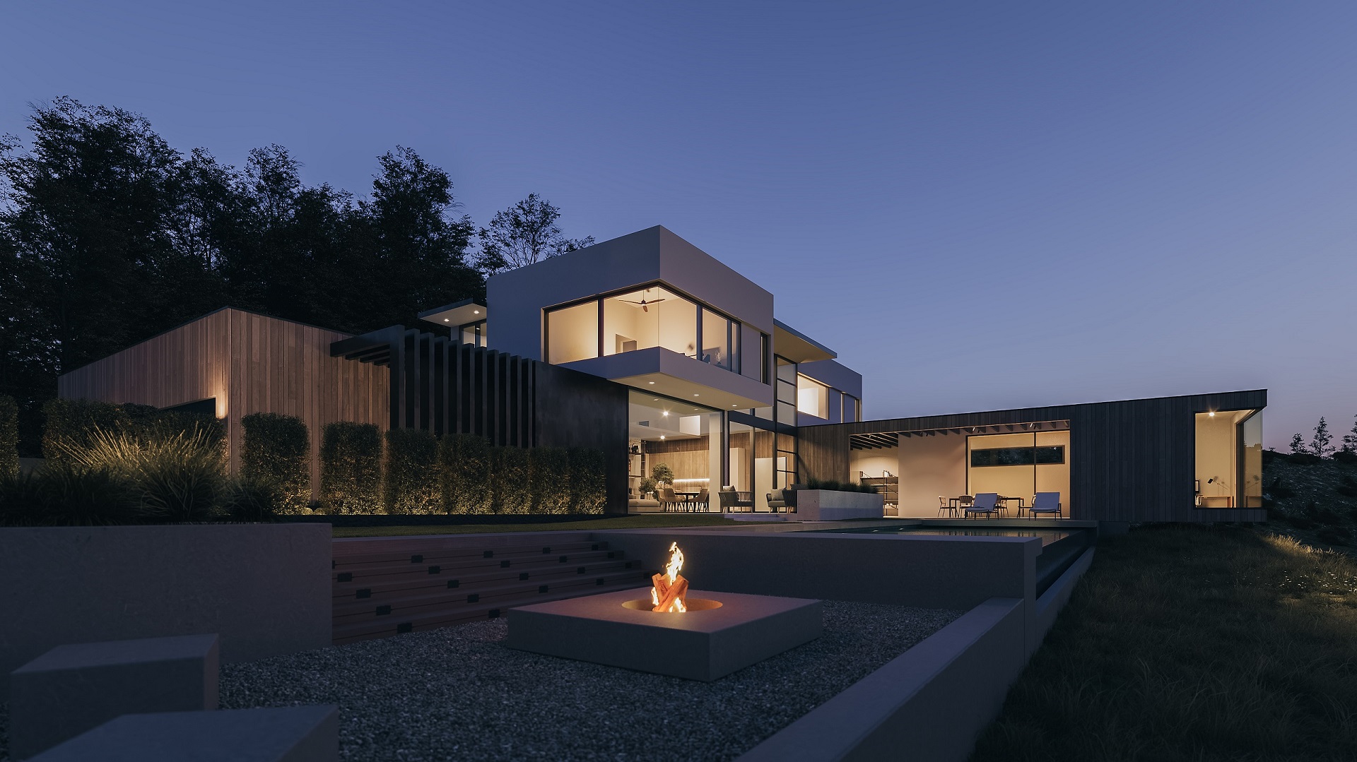 Nighttime 3D Rendering for Architects Example