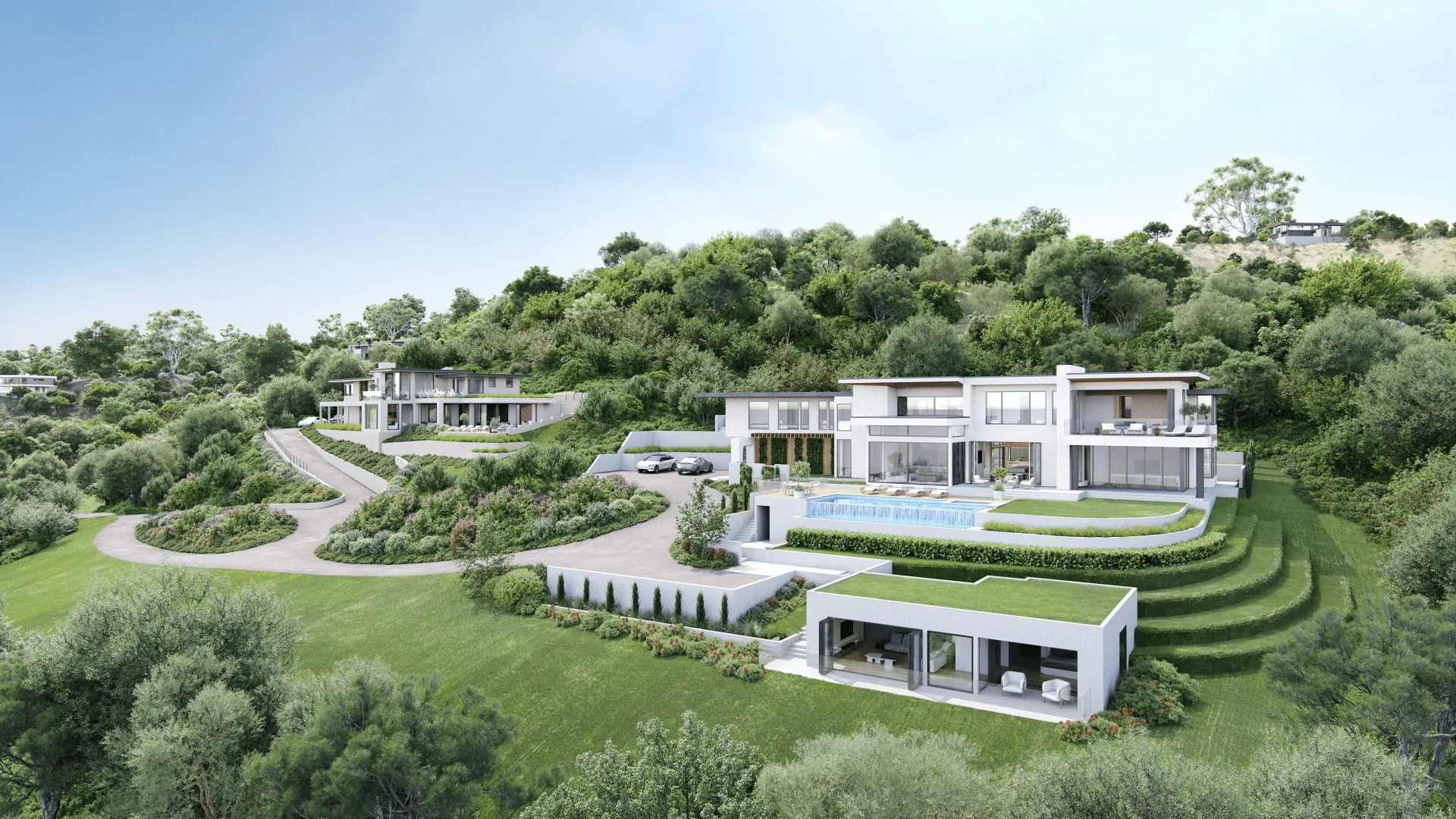 3D Exterior Villa Visualization with Green Environment