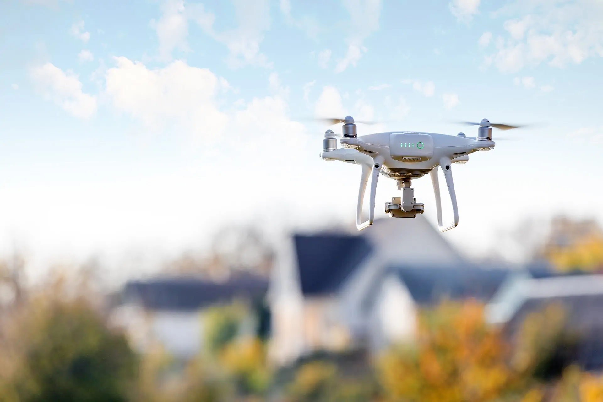 Drone Flying above the Neighborhood