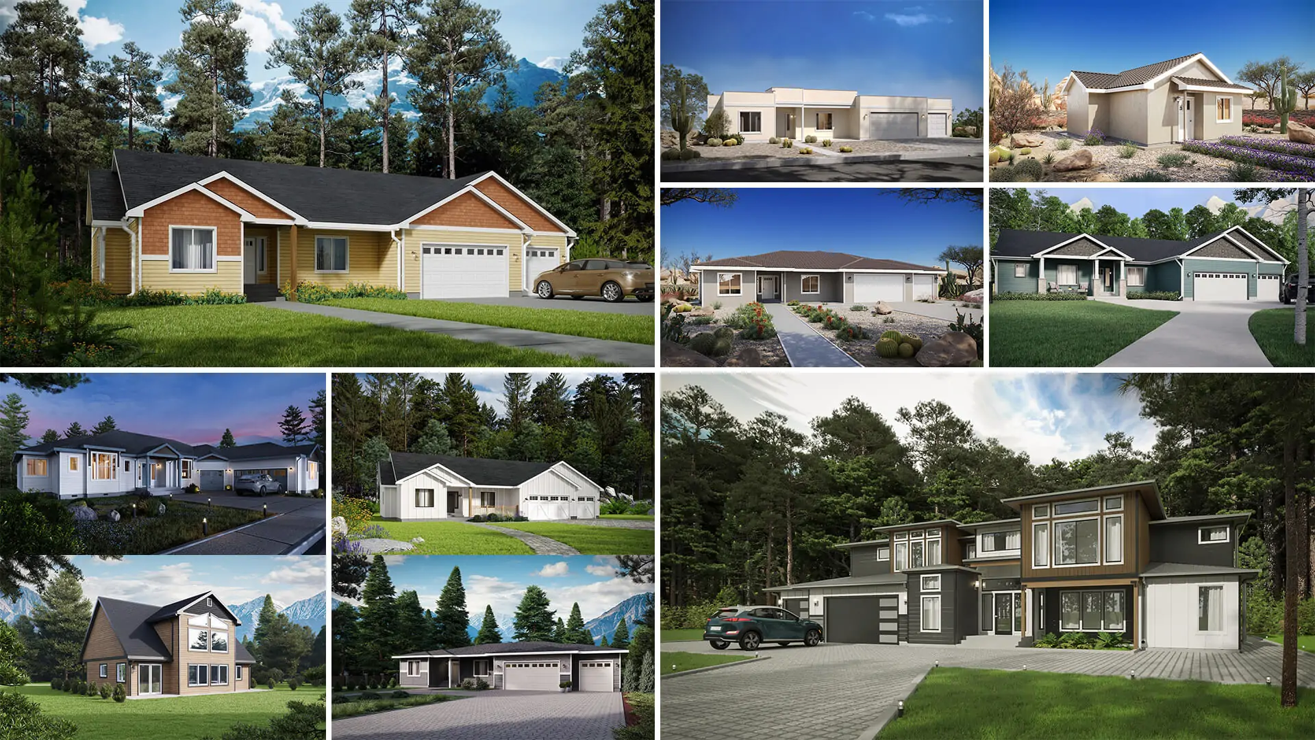 Project results: 3D renderings of custom homes for residential house-building company