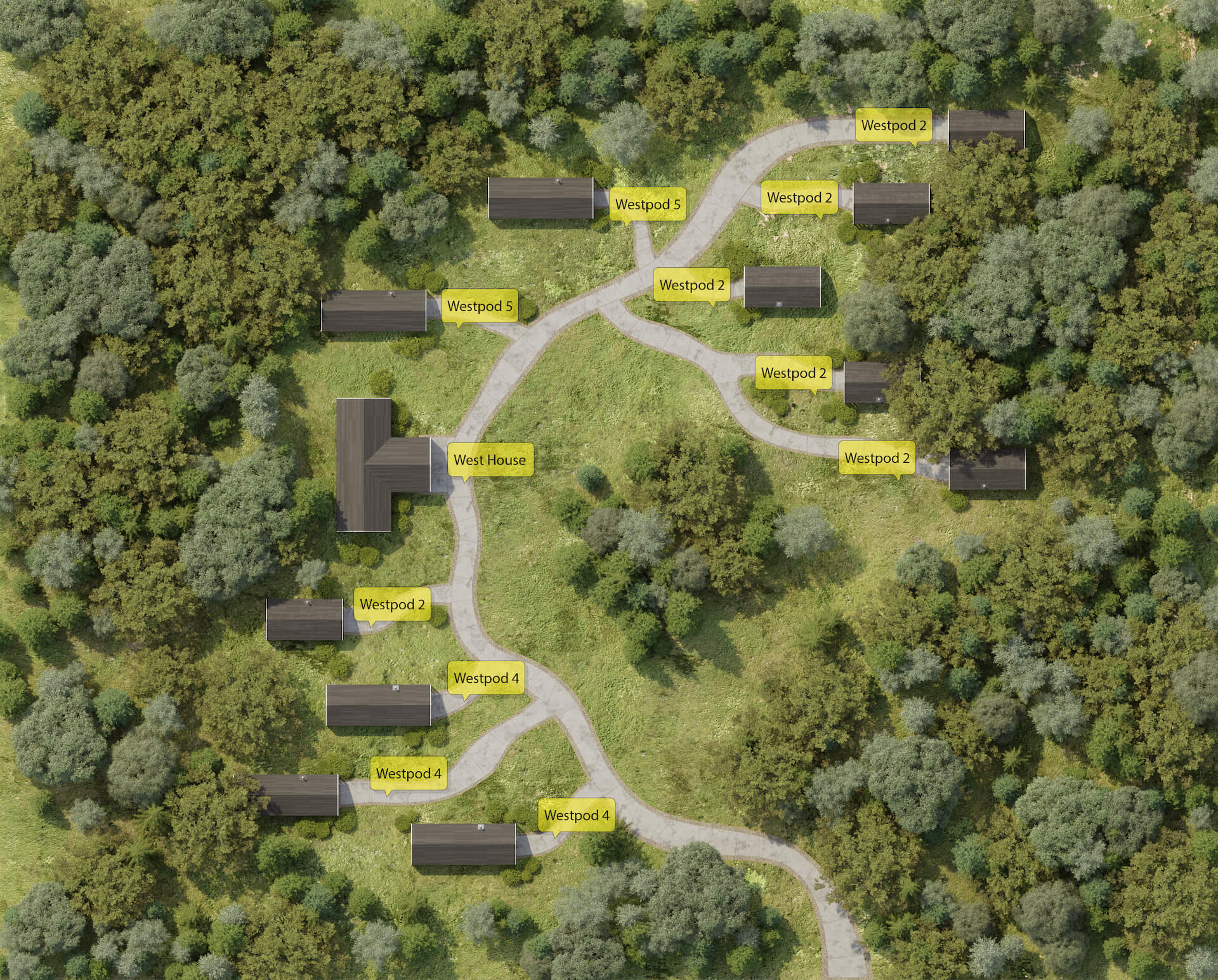 Glamping Complex Site Plan CGI