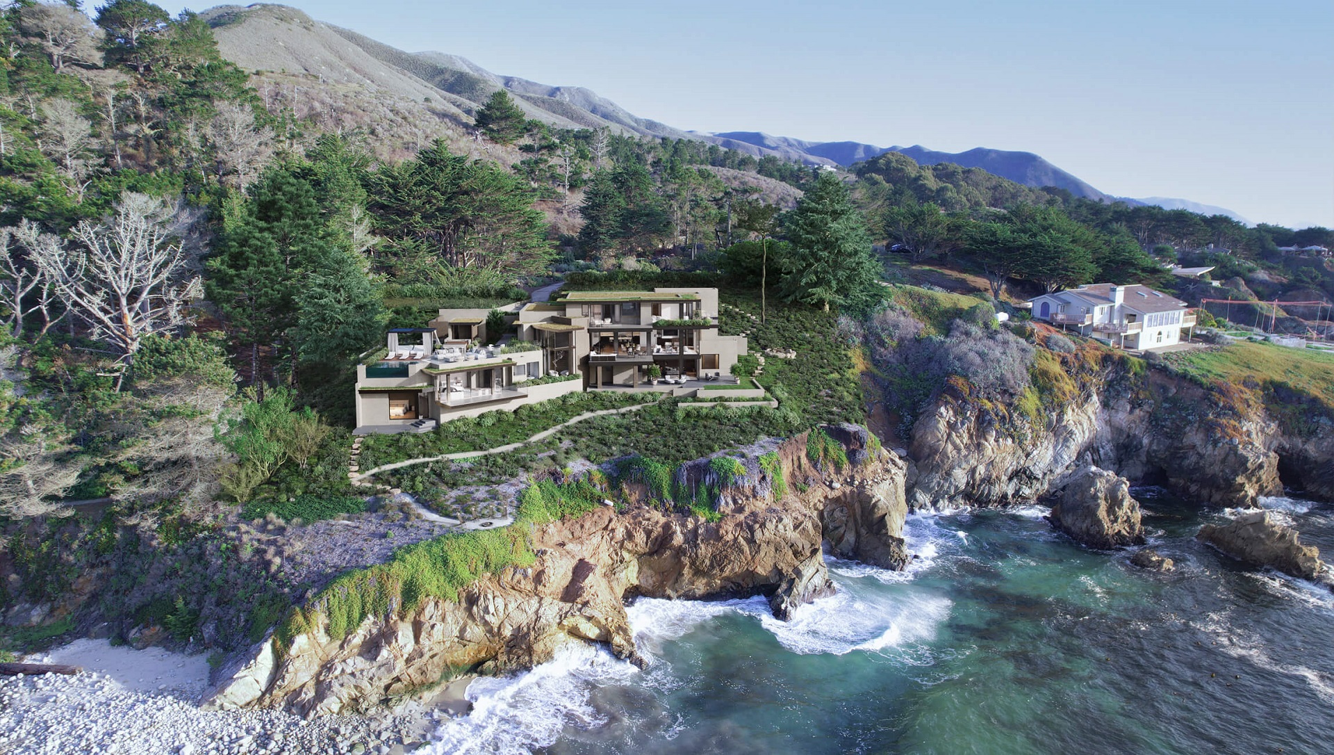 Aerial 3D Rendering of a Residence in California