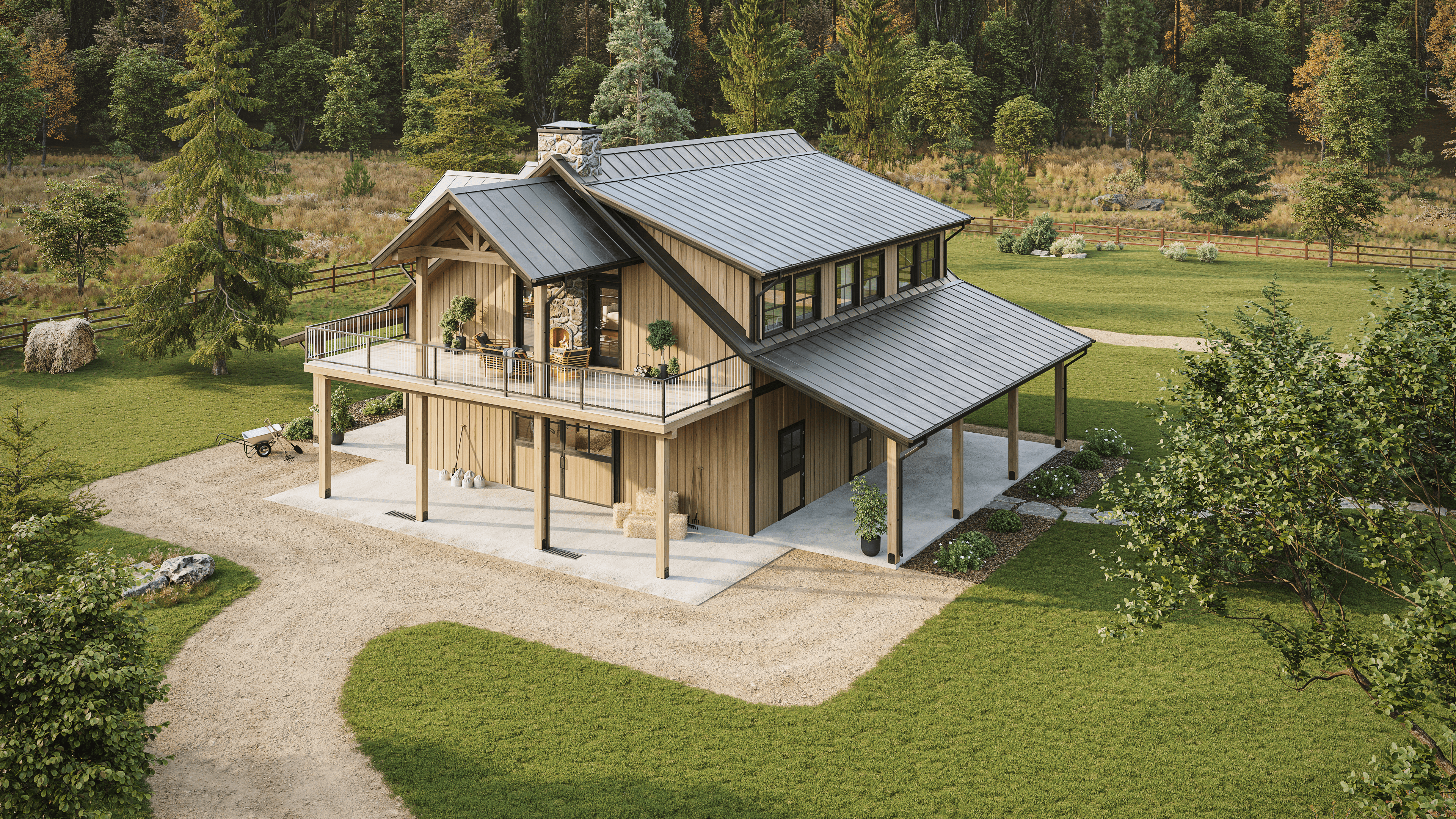 Barndominium Exterior 3D Visualization