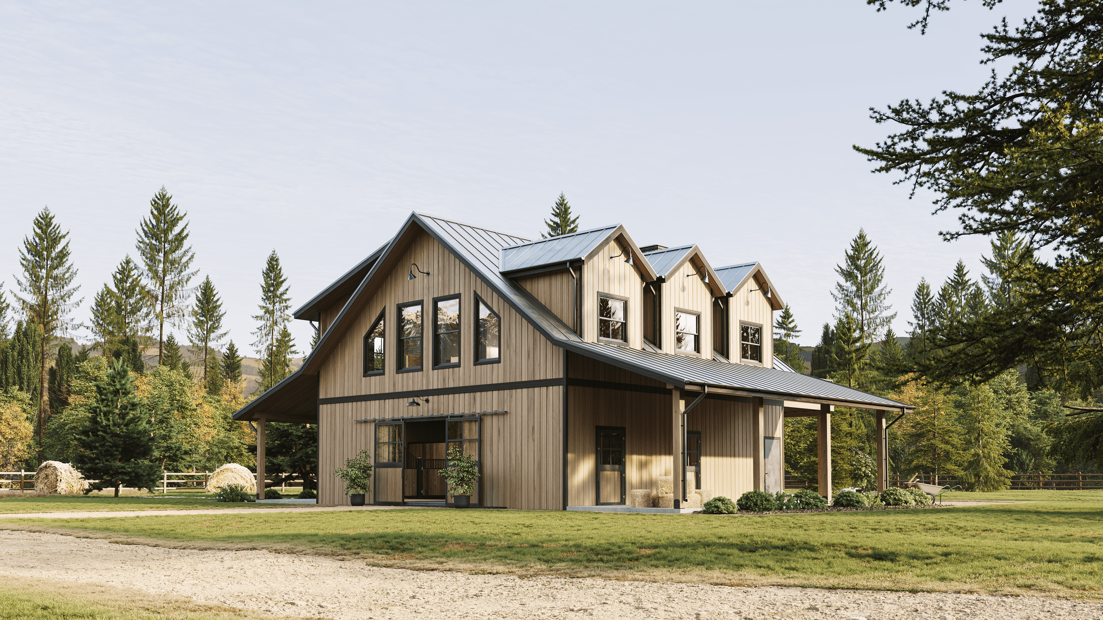 3D Rendering of Barndominium Design
