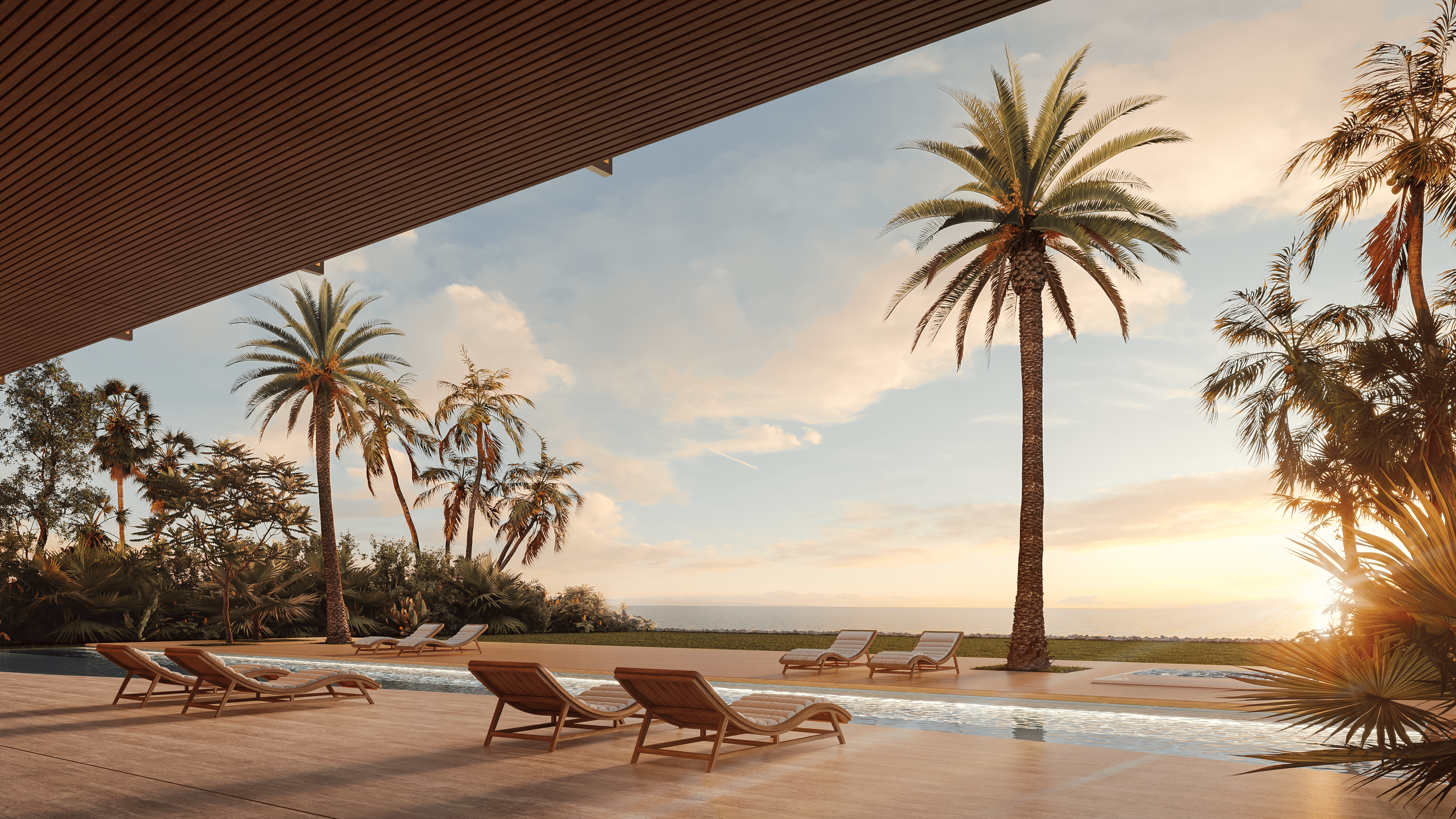 3D View of Seaside Amenities in the Middle East