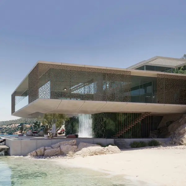 Private Residence 3D Rendering of a Beachside Estate