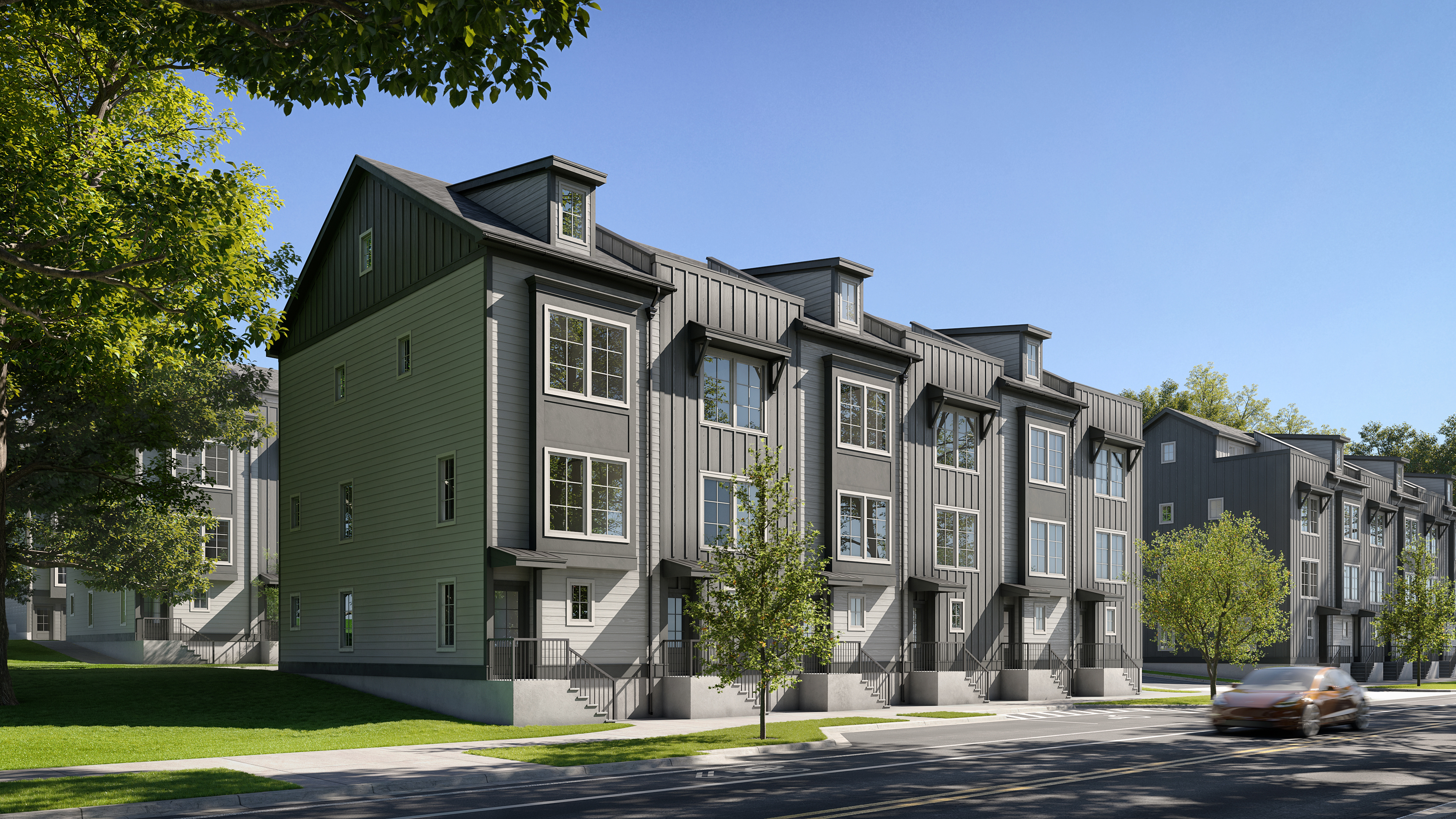 Photorealistic CGI of Townhouses in North Carolina