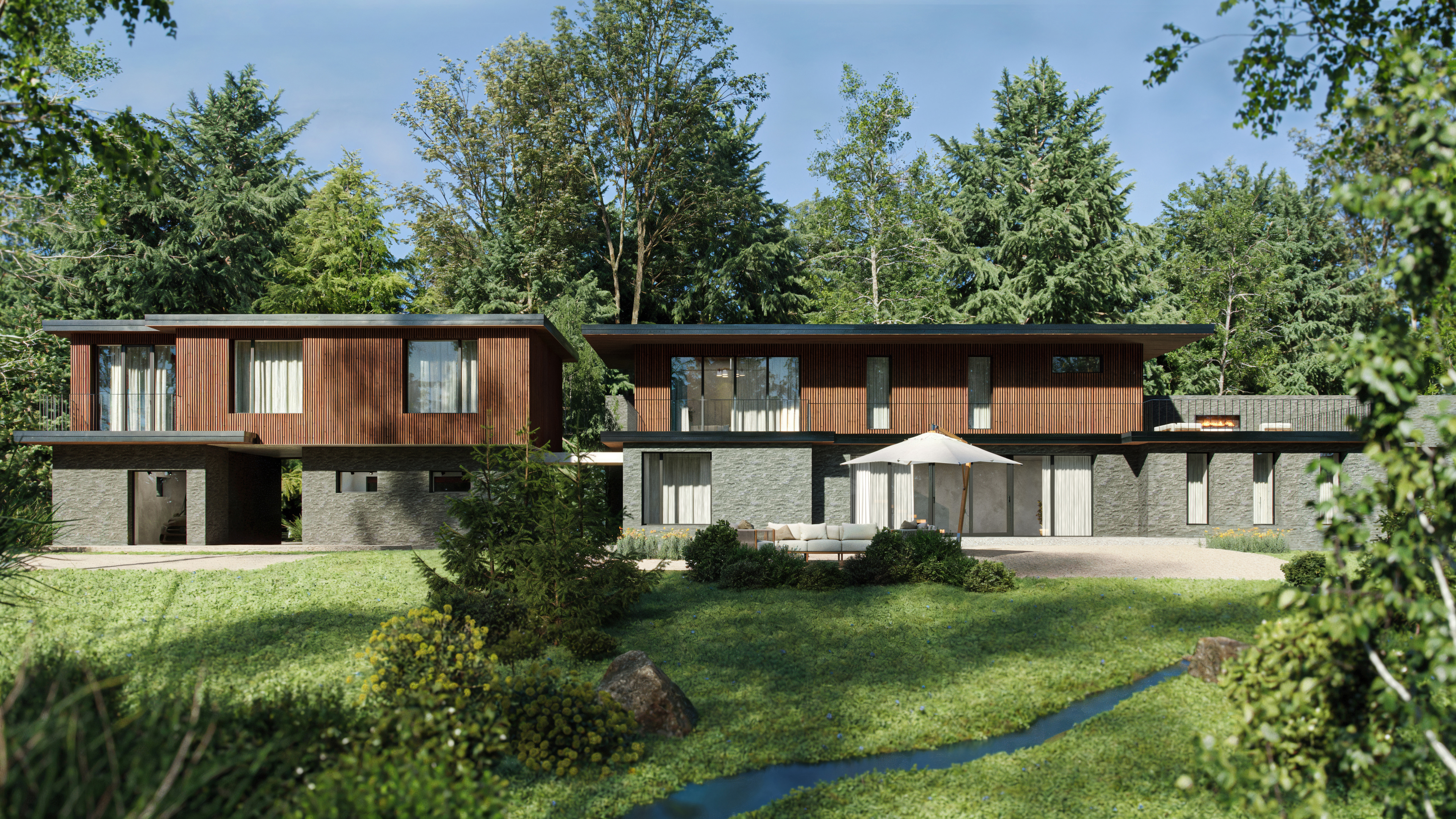 Exterior 3D Render of a Residence in Aspen