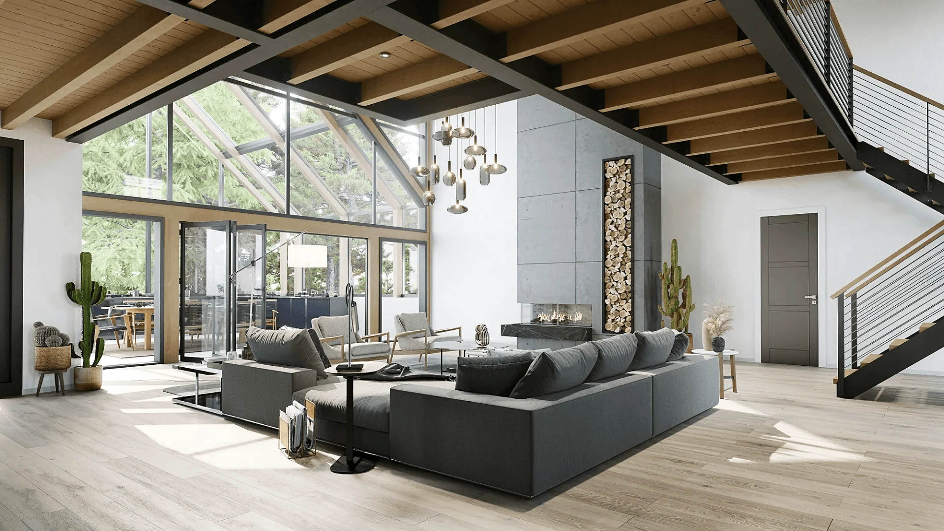 Spacious Living Room Rendering