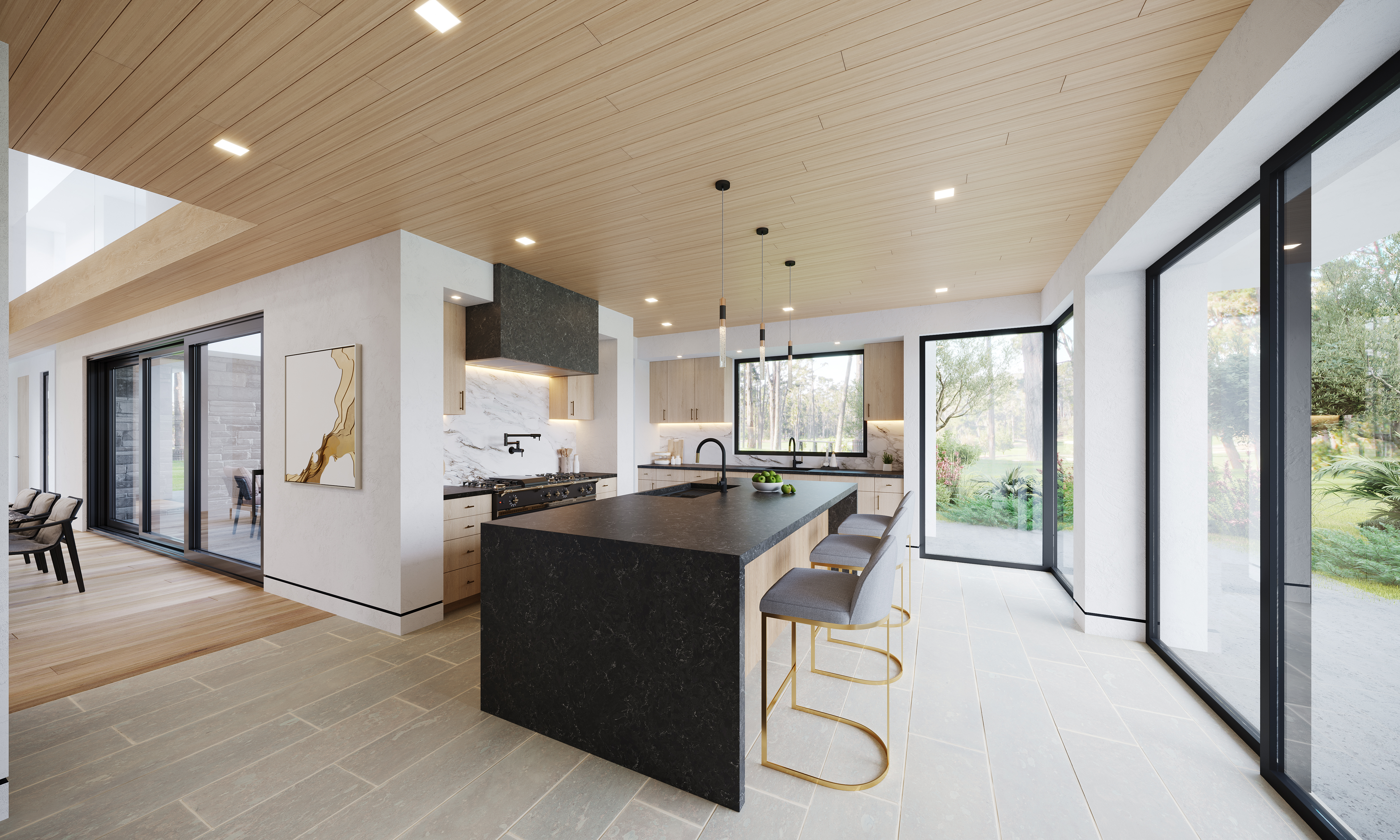 Interior CGI of a Sleek Kitchen Design