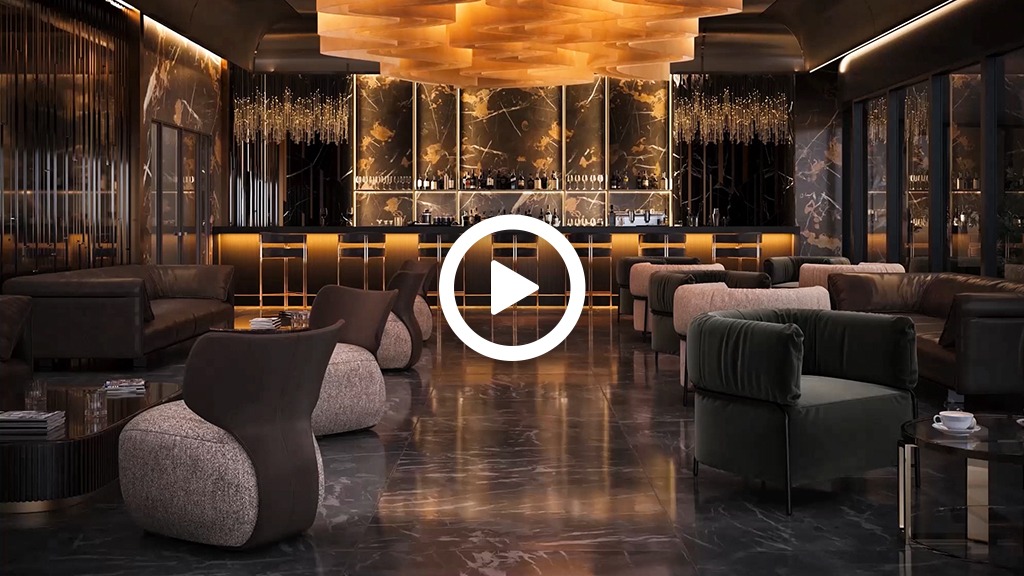 Social Lounge Interior 3D Animation