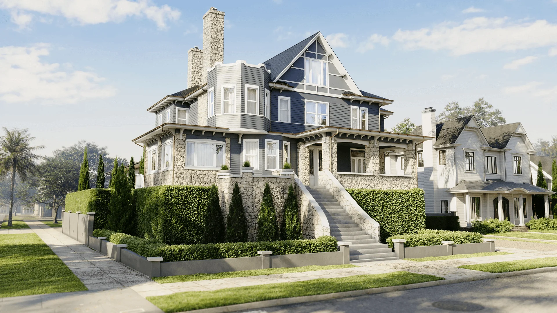 3D Showcase for Real Estate: Mansion Exterior
