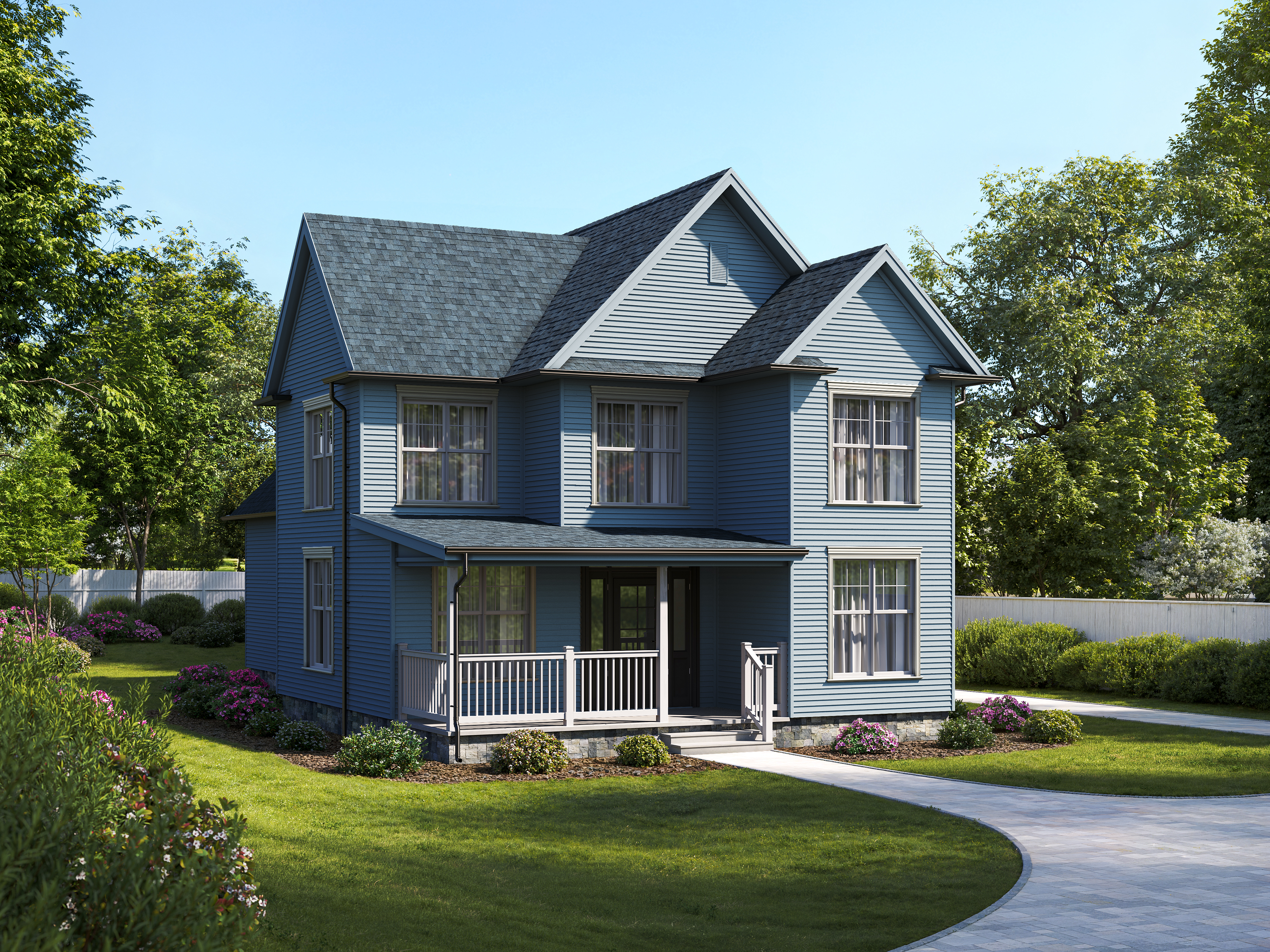 3D Image of a Contemporary Townhouse