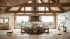 3D Rendering of a Rustic Living Room