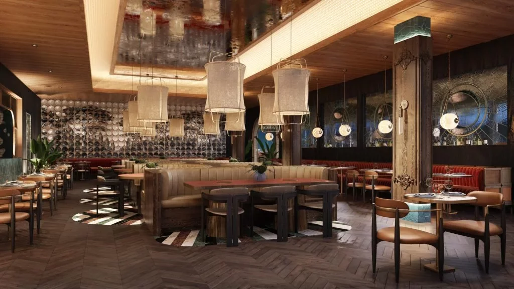 Restaurant Interior Rendering: Clay