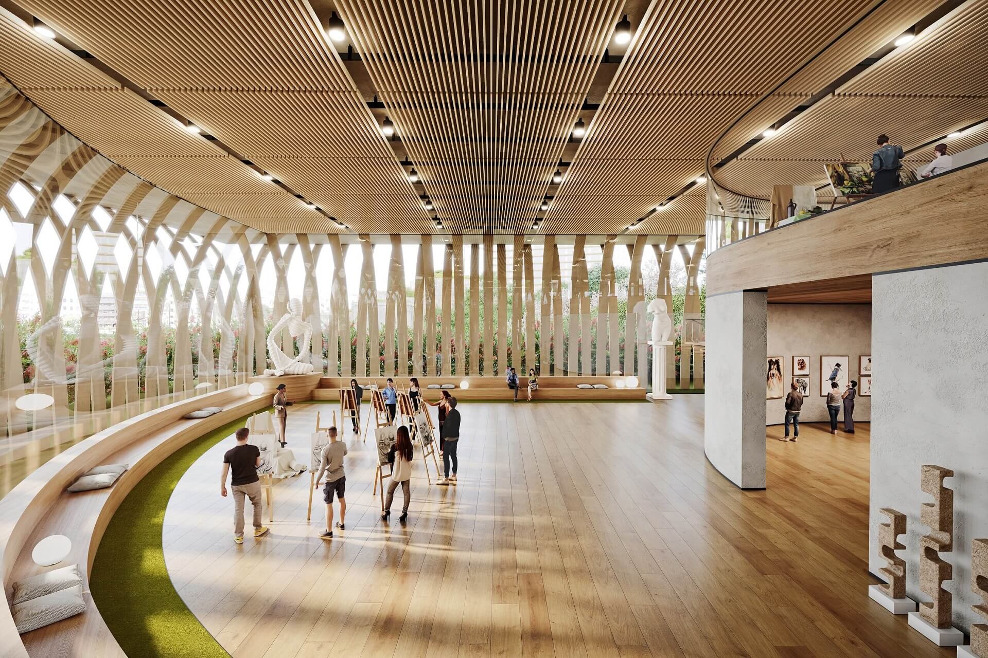 Museum Interior 3D Render