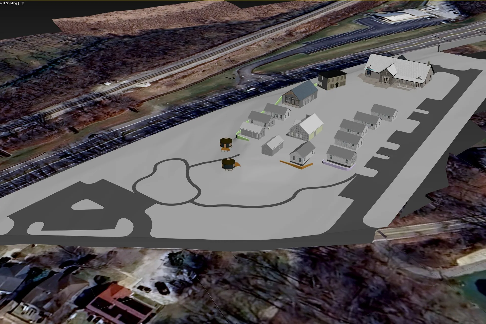 Modeling for an Event Venue Aerial View