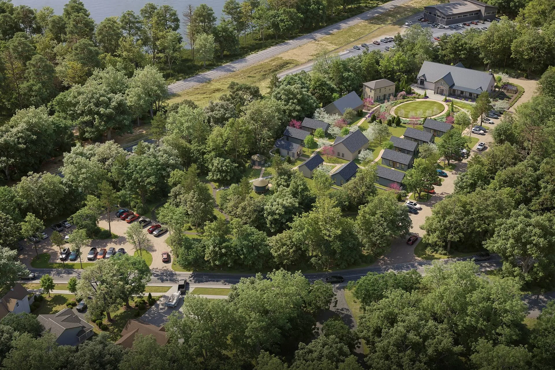 Aerial 3D Rendering of a Home Community
