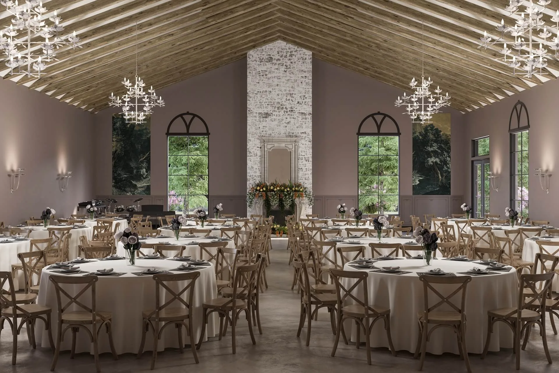 Main Event Hall Interior 3D Rendering