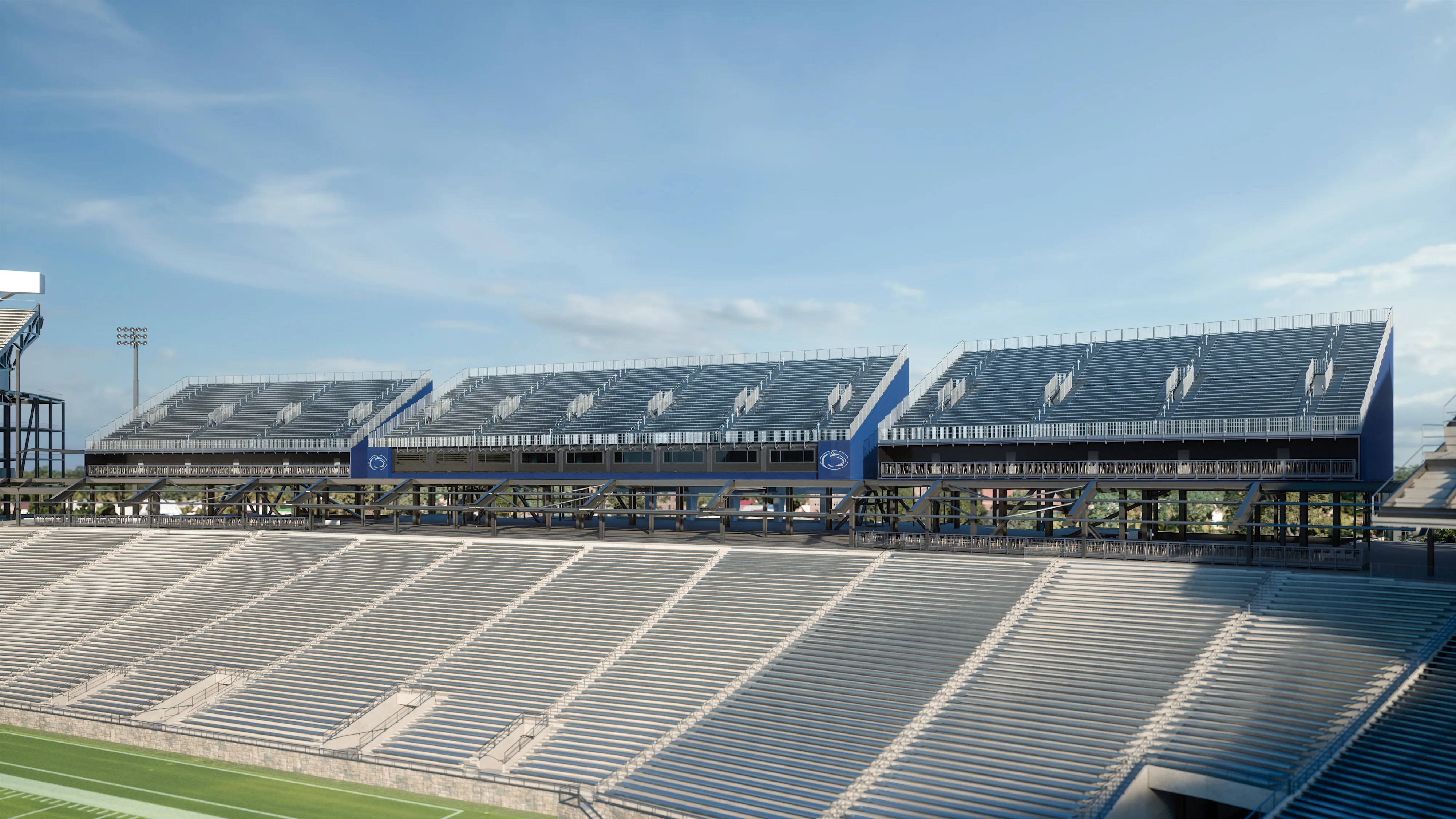 45-Degree View of Sports Venue 3D Rendering