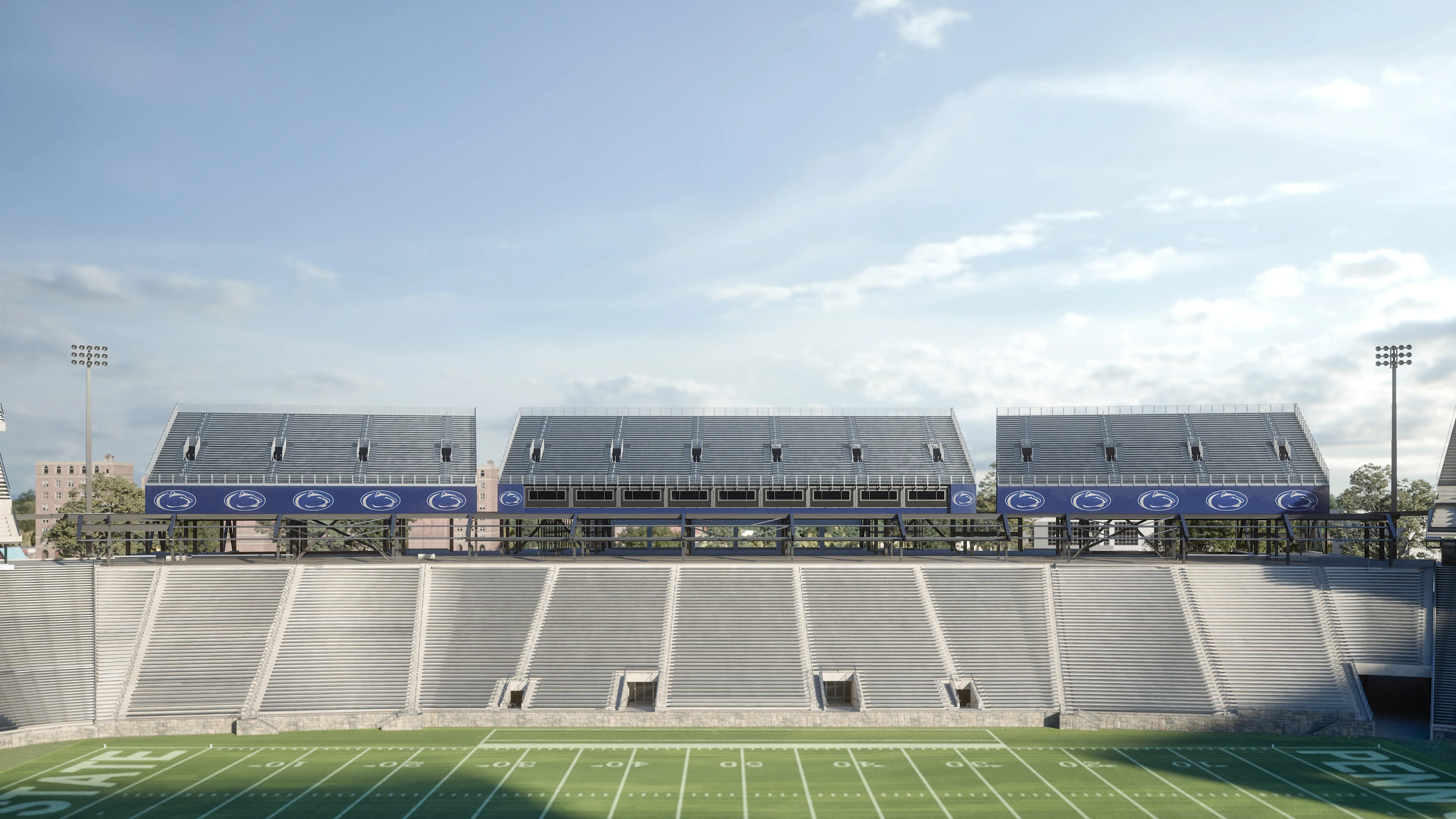 Empty Sports Venue 3D Rendering