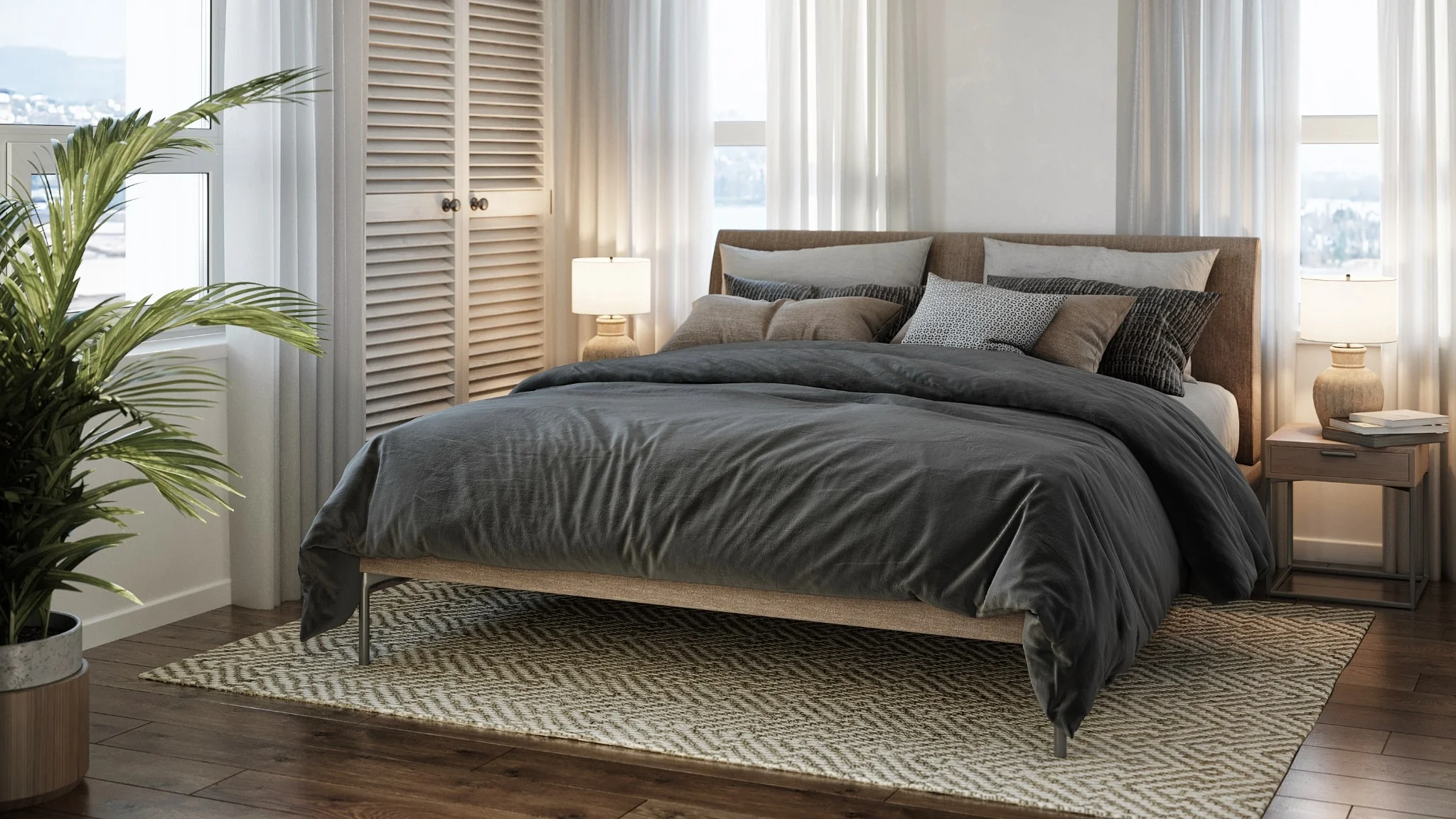 Digital 3D Render of a Bedroom