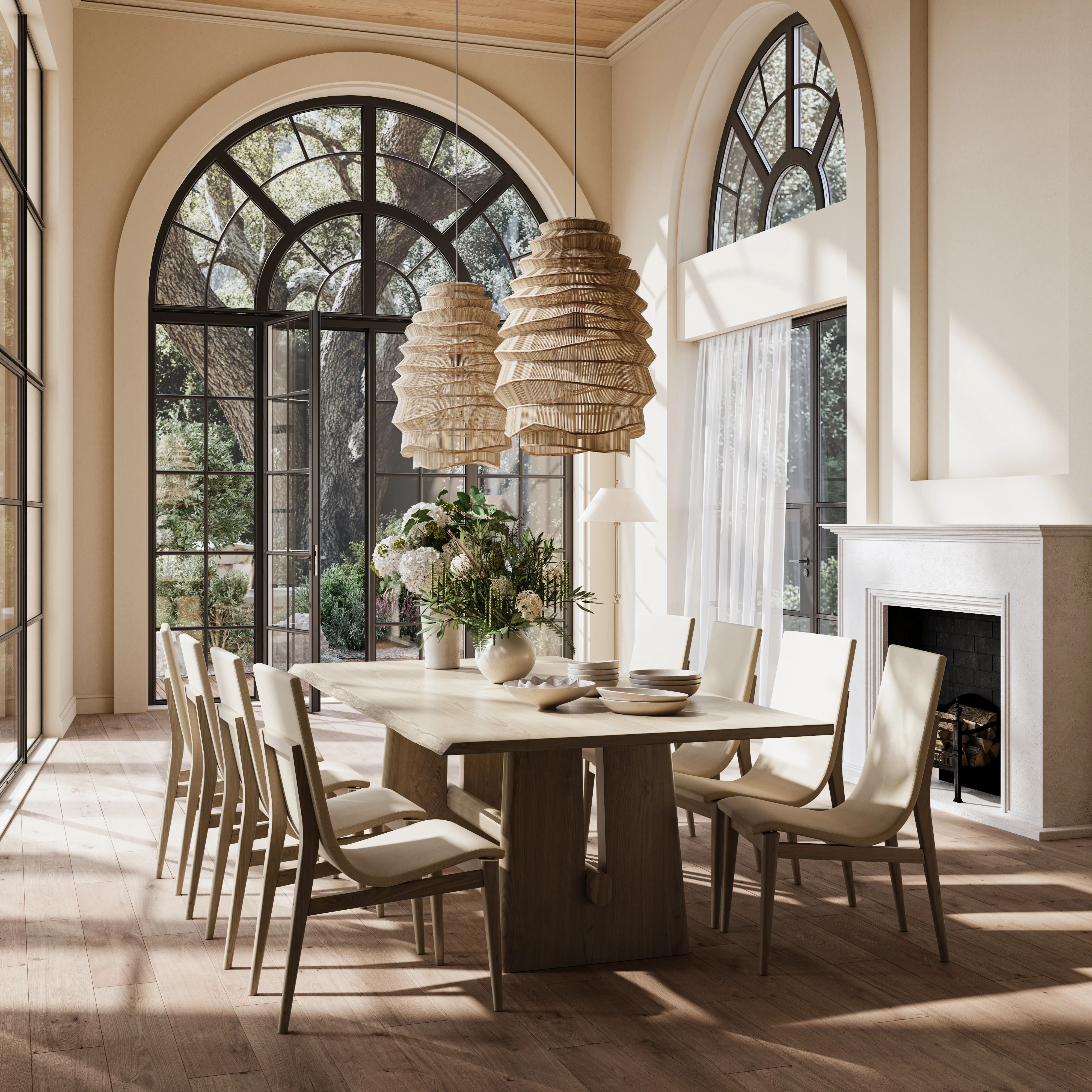 Elegant Dining Room Interior 3D Render