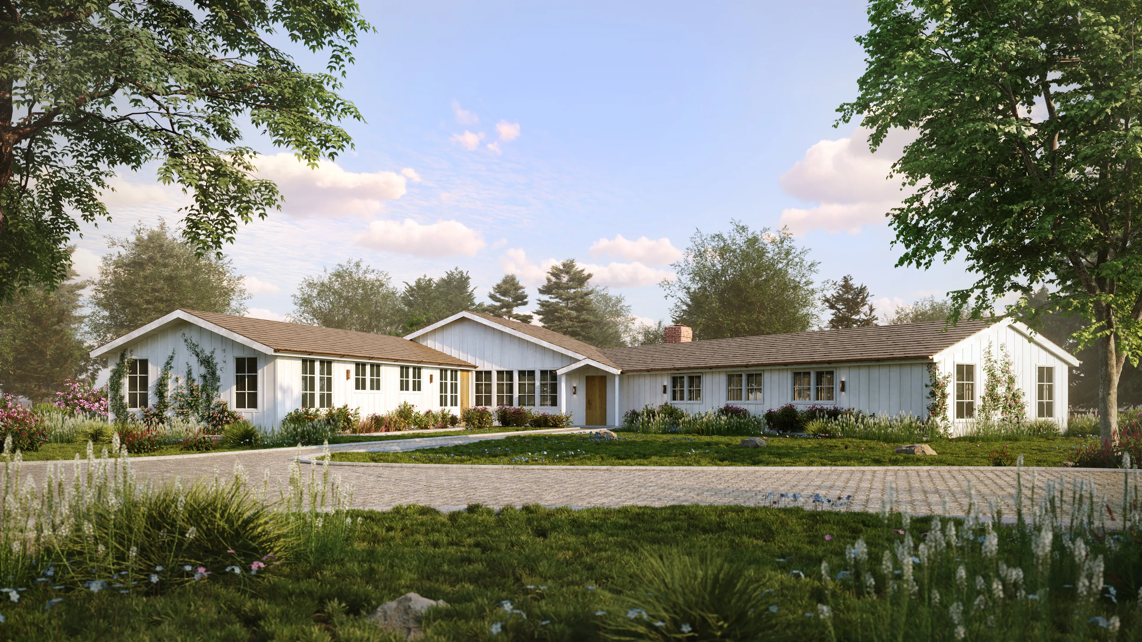 Exterior Rendering for a Farm House
