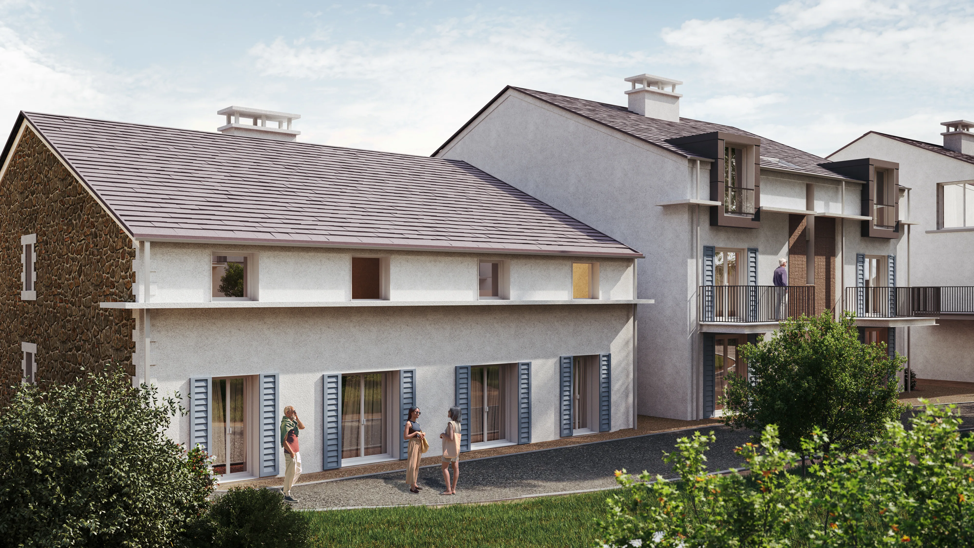 Courtyard View CGI for a Luxury Spa Resort in France