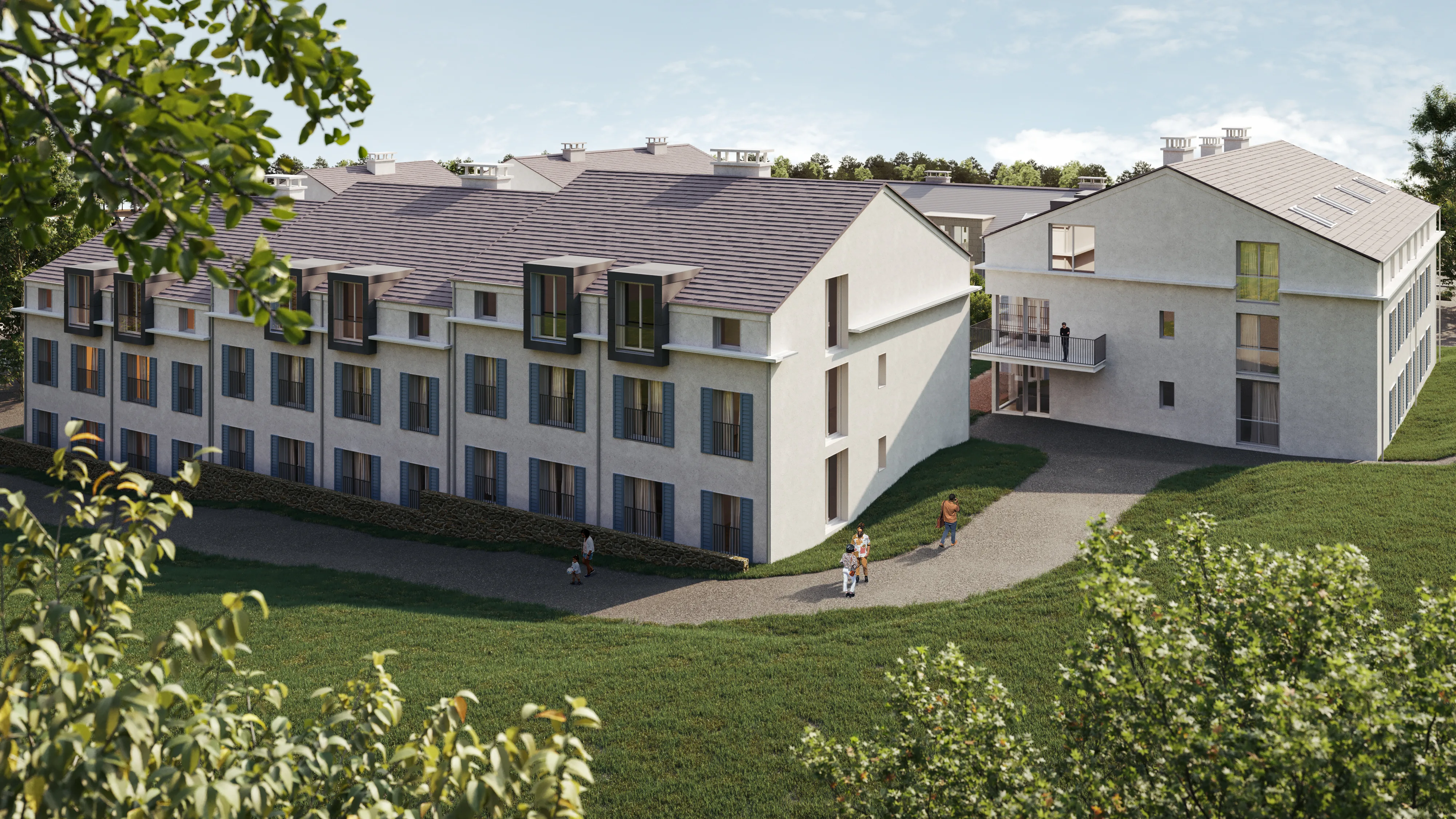 Exterior CGI of Premium Hotel Apartments in Central France