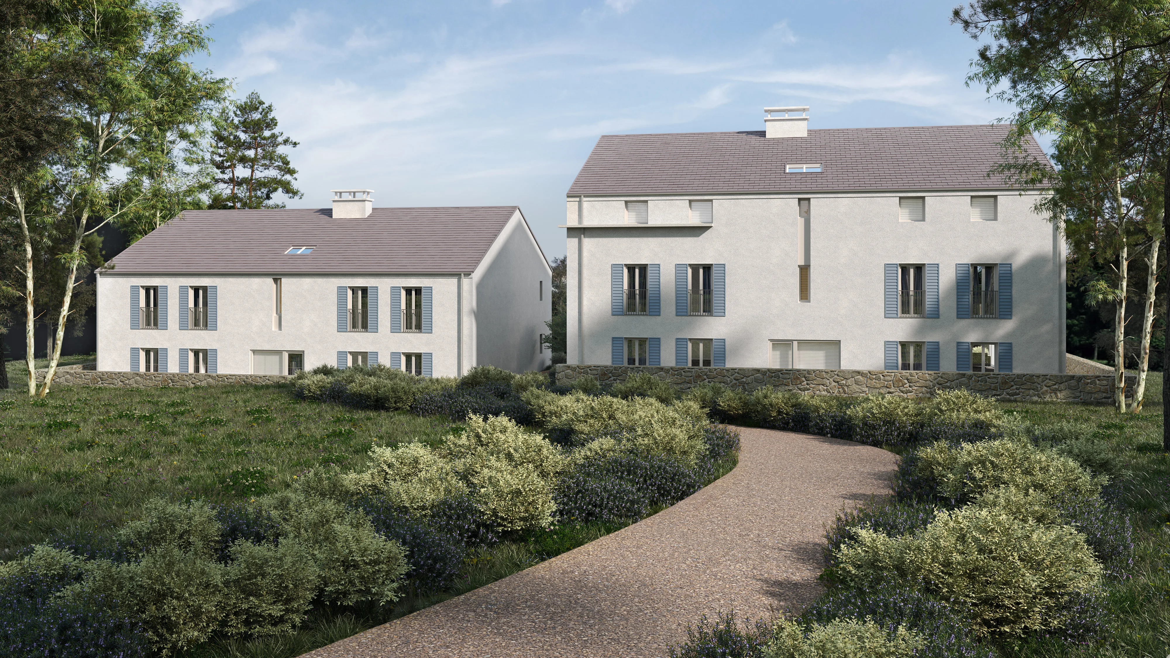 Exterior Design Rendering of Executive Apartments at a Golf and Spa Resort in France