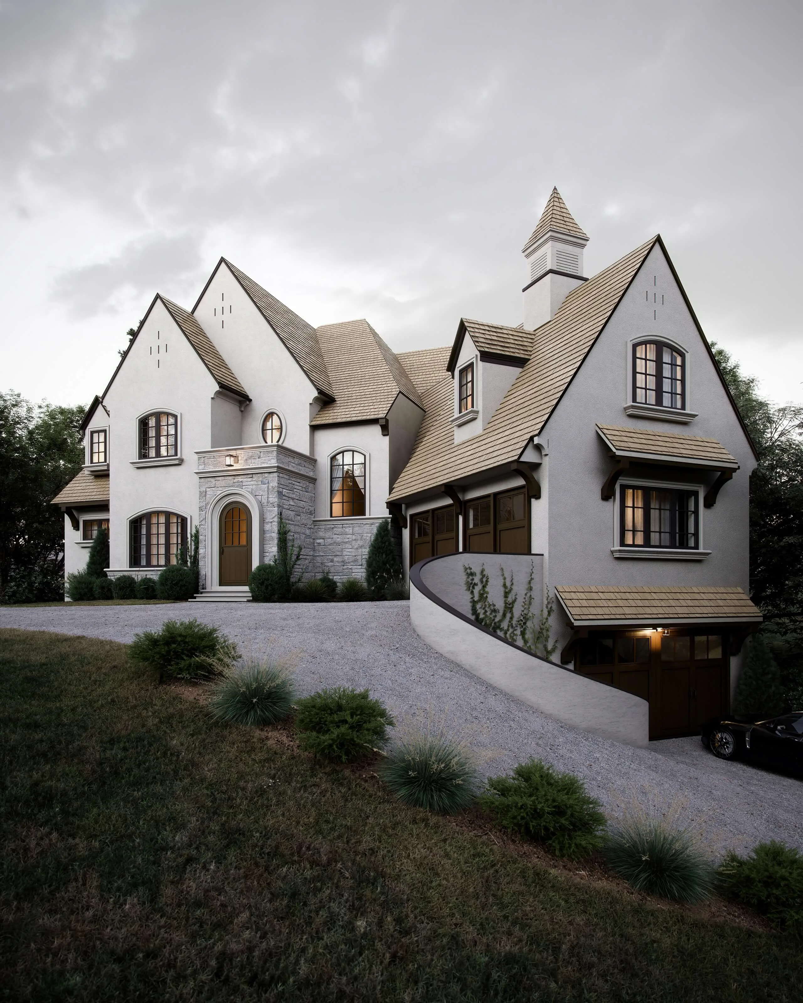 Exterior rendering-residence for a North Carolina mansion