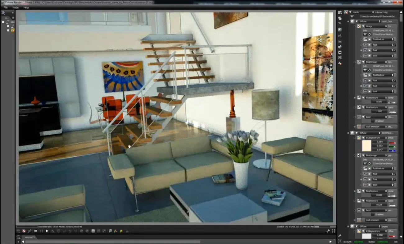 3D rendering in Octane software