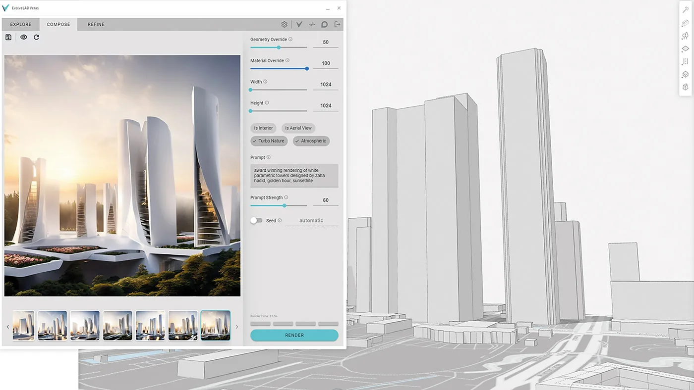 3D rendering in Veras