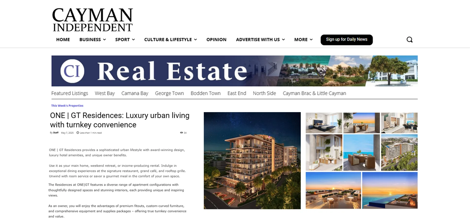 One GT Hotel 3D rendering used in an online publication covering the opening of the One GT Hotel